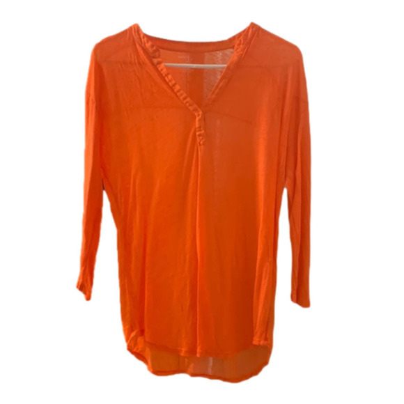 Majestic paris size 2 linen shirt, orange in color - Picture 1 of 1